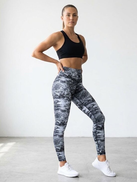 Athleta Pants - Athleta Women's High-Rise Printed Leggings | Blue and Grey Abstract Yoga Pants